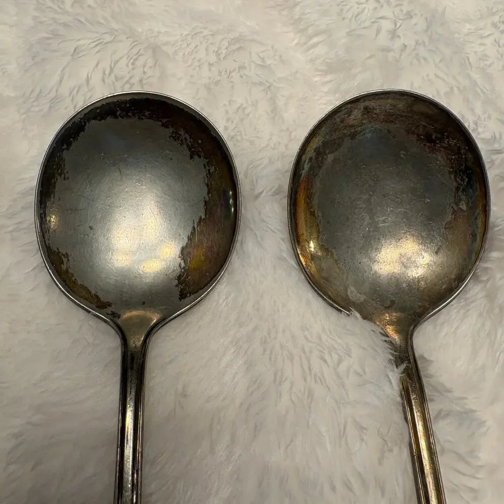 Vintage International Silverplate Set Two Soup Spoons